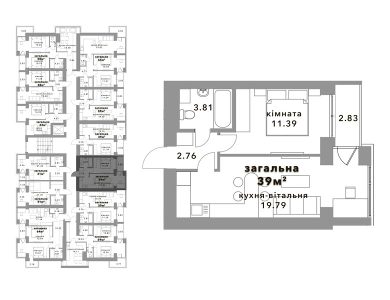 Квартира 39m 1k 4